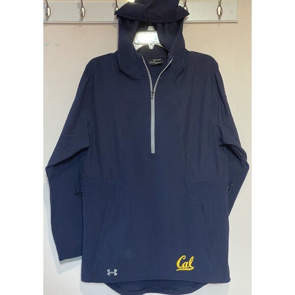 California Golden Bears Under Armour 1/2 Zip Mesh Jacket Pockets Small Navy New - Picture 1 of 6